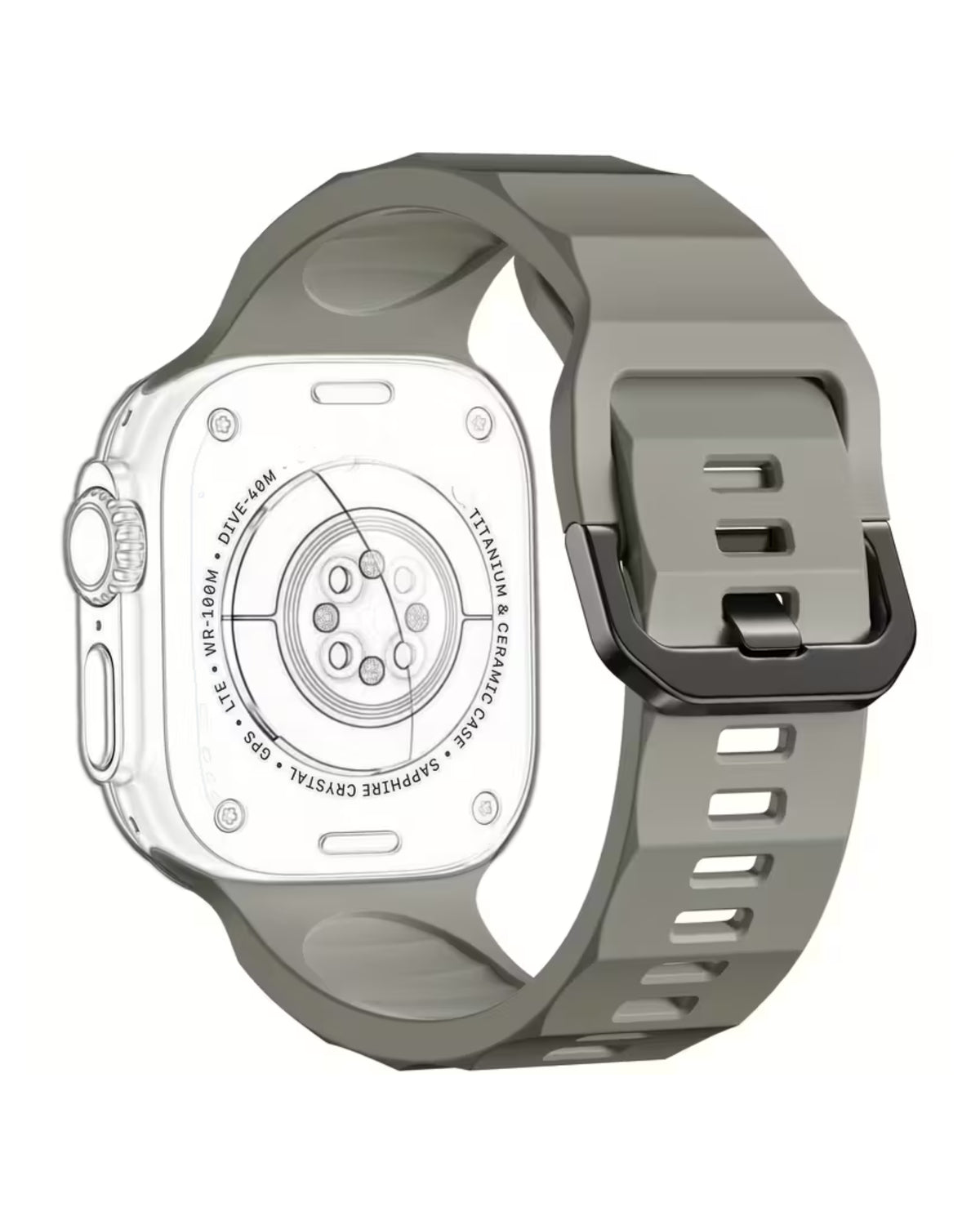 Zig Zag Band (Olive Grey) 42mm to 49mm
