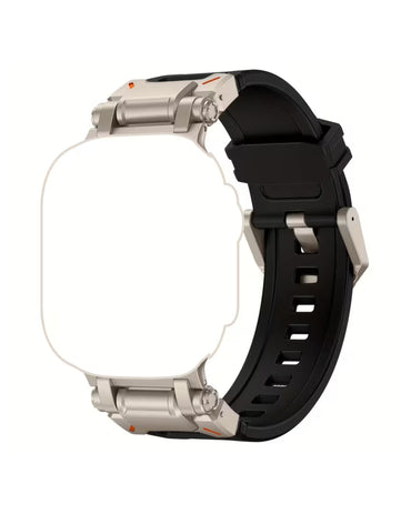Solid Silicone Watch Band (Black) 42mm to 49mm