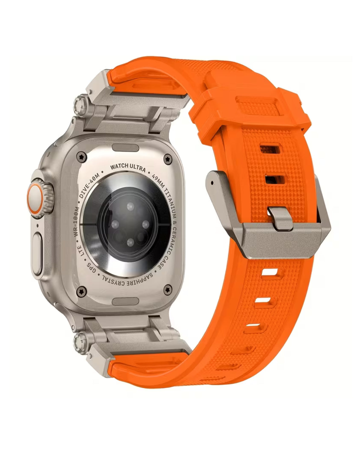 Solid Silicone Watch Band (Orange) 42mm to 49mm