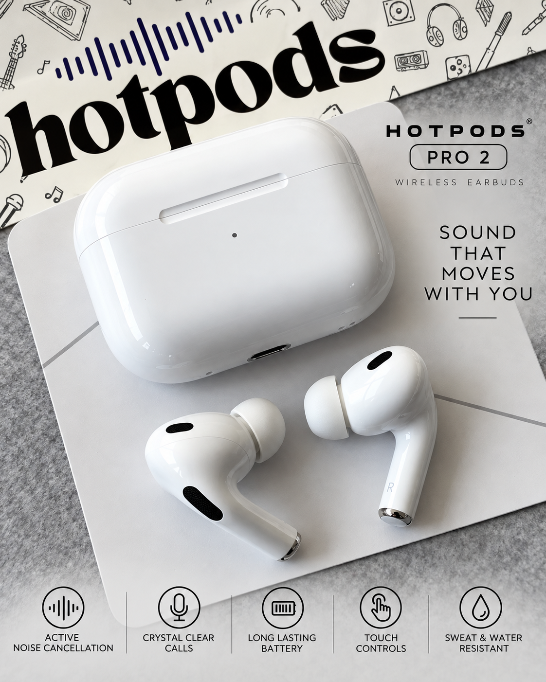 Hotpods Pro 2nd Gen (ANC + GPS Edition)