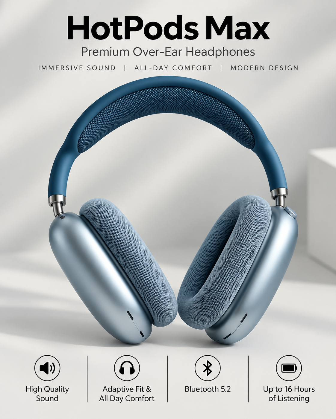 Hotpods Max (Noise Control + Popup Sensor) Blue