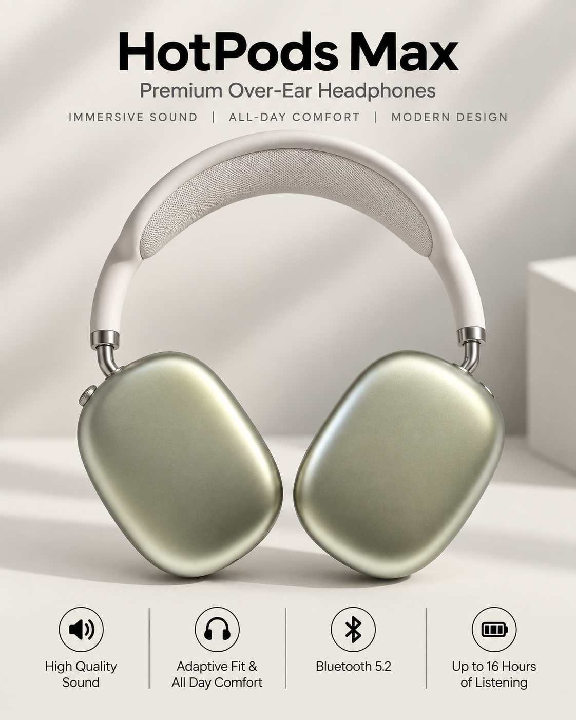 Hotpods Max (Noise Control + Popup Sensor) Green