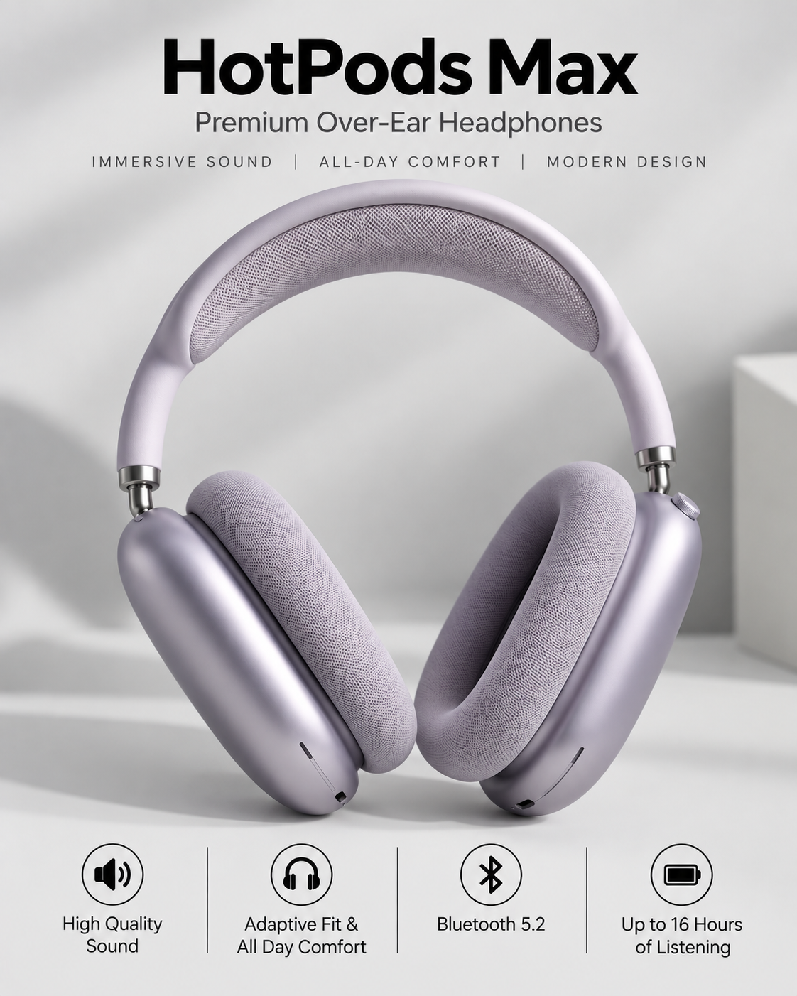 Hotpods Max (Noise Control + Popup Sensor) Purple